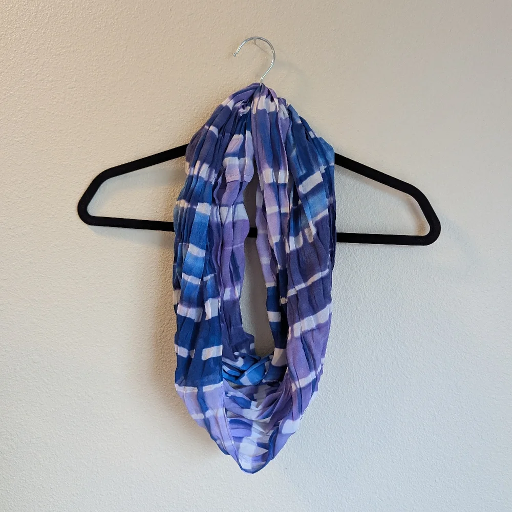 Blue and Purple Striped Infinity Scarf